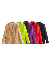 Load image into Gallery viewer, Double Breasted Padded Blazer
