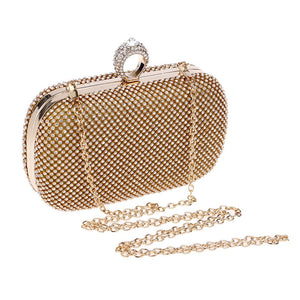 Diamond-Studded  Clutch Bags With Chain Shoulder