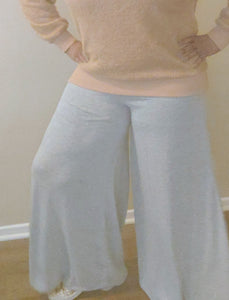 Elastic Waist Wide Leg Pants Grey