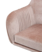Load image into Gallery viewer, Stylish Mauve Rose Velvet Office Desk Chair on Wheels
