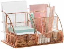 Load image into Gallery viewer, Stylish Rose Gold 6 Compartment Desk Organizer
