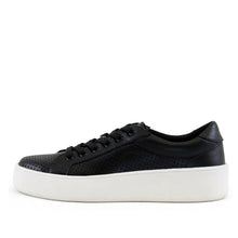 Load image into Gallery viewer, Women&#39;s Manila Perf Lace up Sneaker Black
