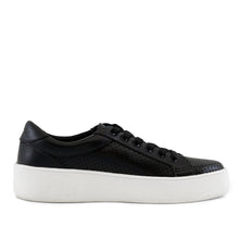 Load image into Gallery viewer, Women&#39;s Manila Perf Lace up Sneaker Black
